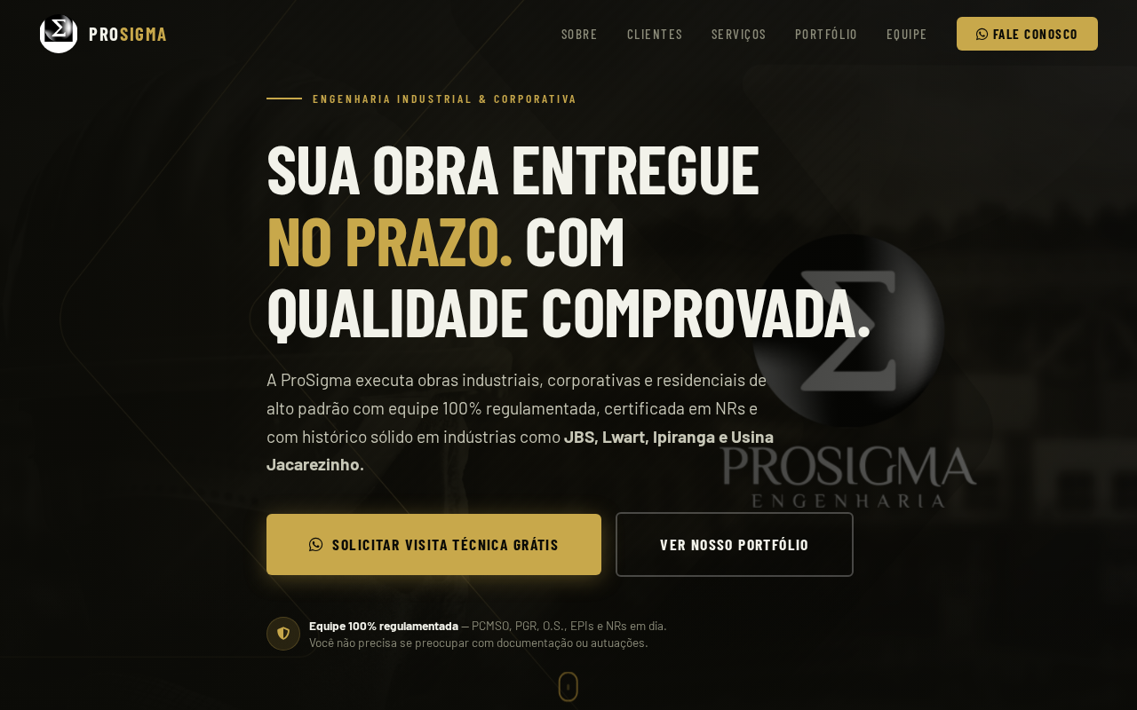 ProSigma — Site desenvolvido pela Vflow